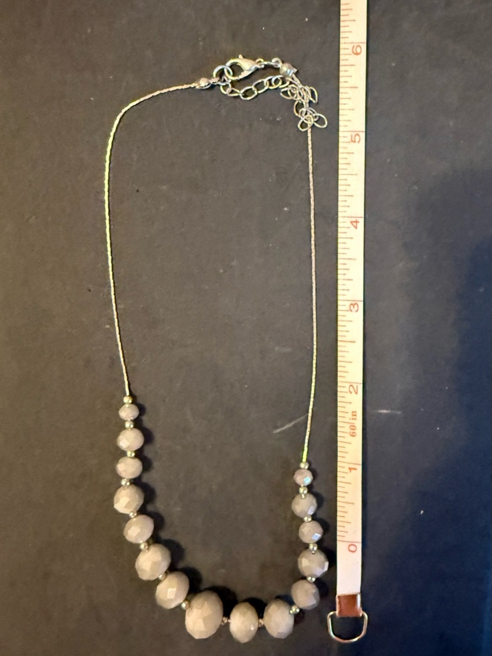Faceted Gray Bead Necklace - Women Jewelry
